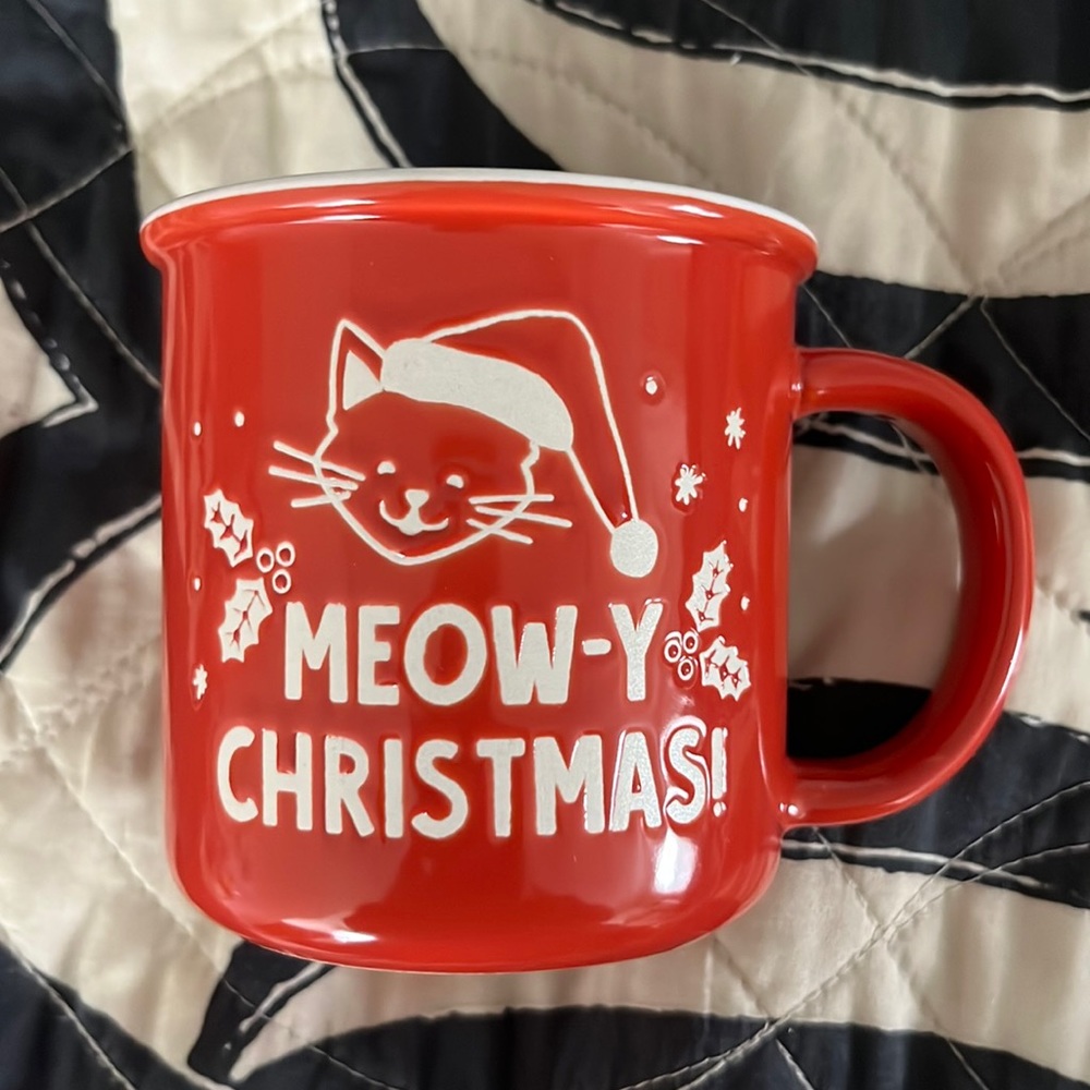 Red Meowy Christmas Cup